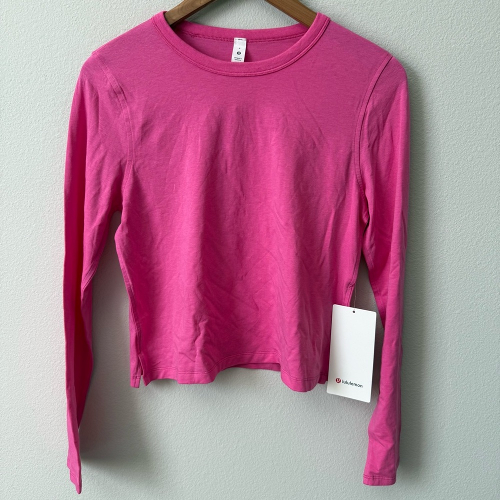 NWT Lululemon Classic-Fit Cotton-Blend Long Sleeve Sonic Pink Size 4